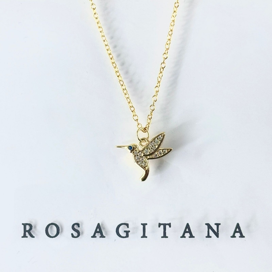 COLLAR CON DIJE COLIBRÍ ROSAGITANA