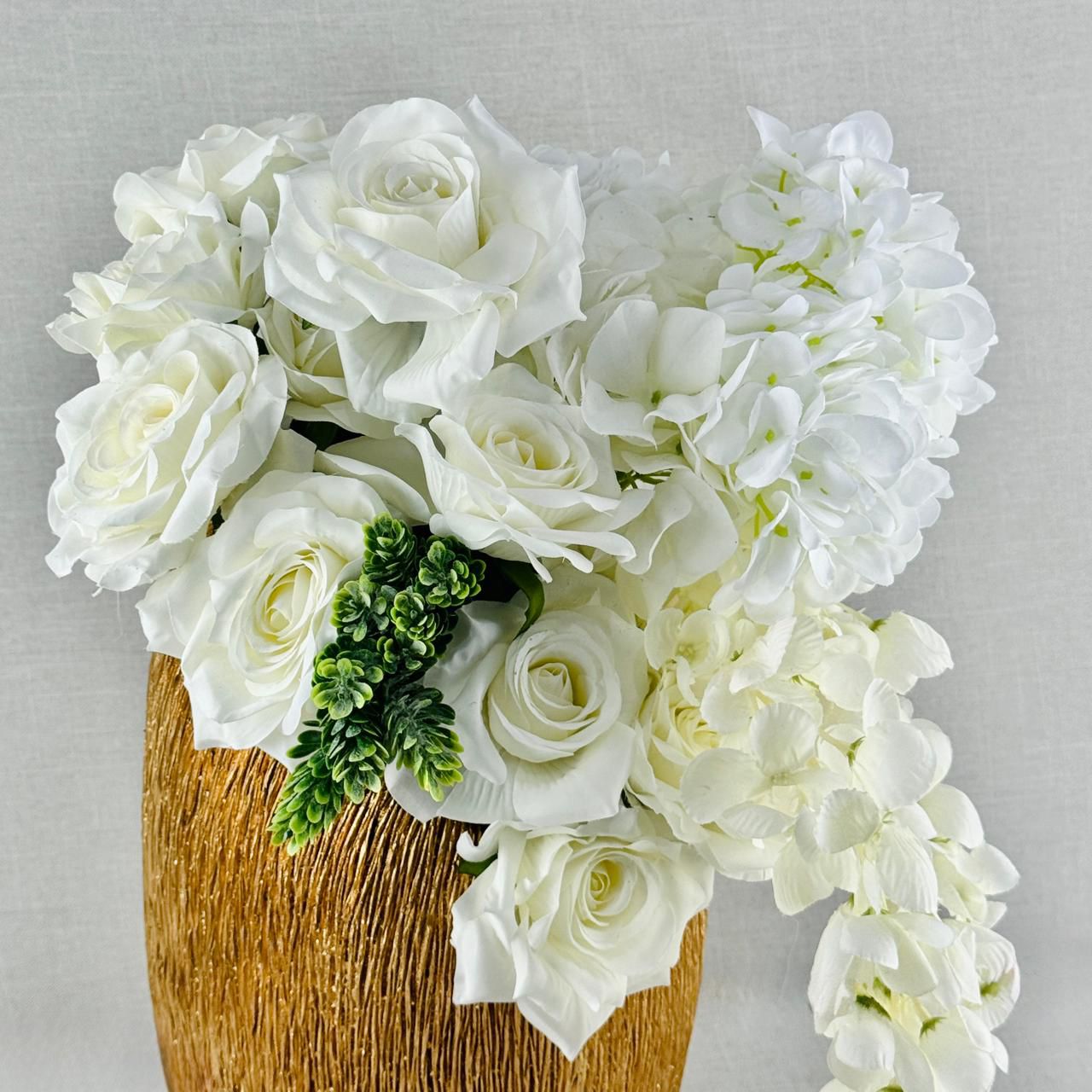FLORES ARTIFICIALES EN MACETA DORADA - Imagen 5