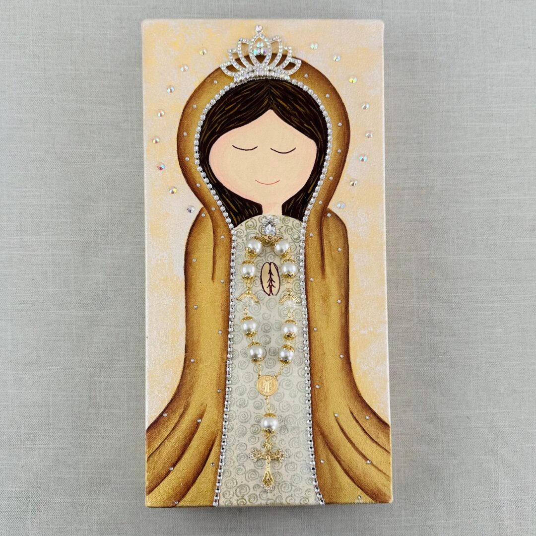 CUADRO DE VIRGEN CON ROSARIO - Imagen 3